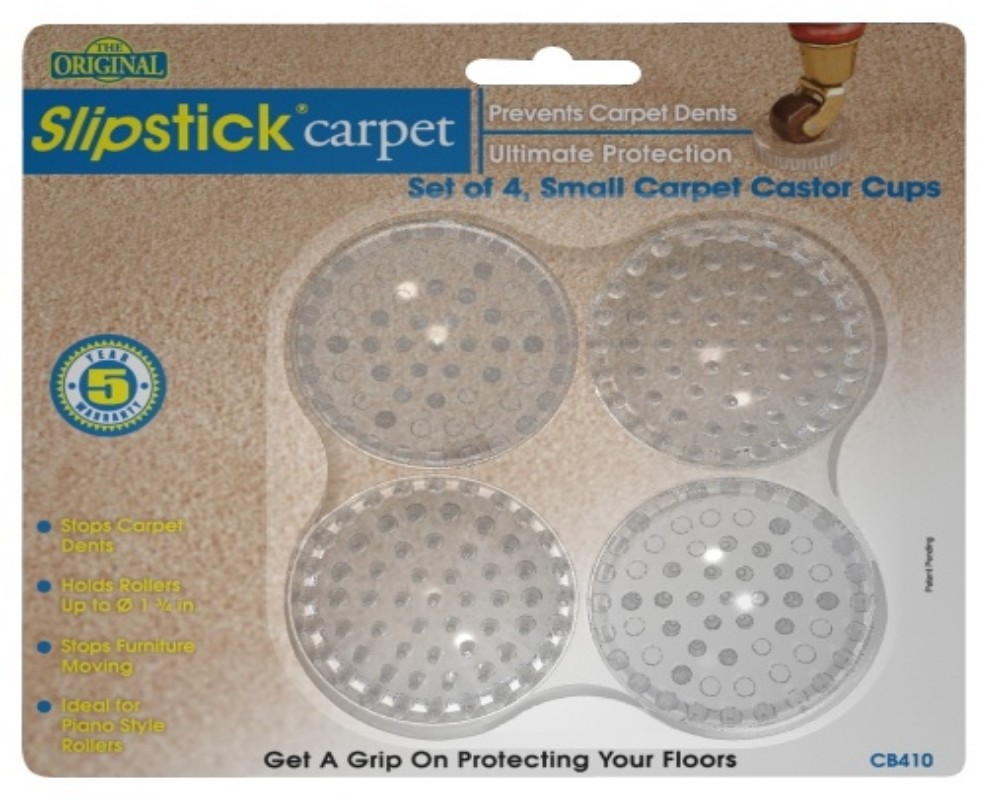 Slipstick CB410 Carpet Small Castor Cups Set of 4
