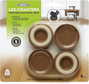 Slipstick CB520 Leg Coaster Caramel Pkt 4