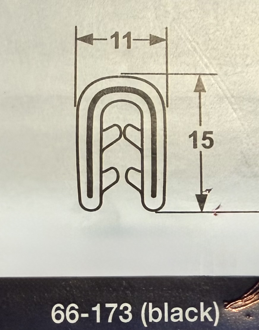Pinchweld black double lip 66-173