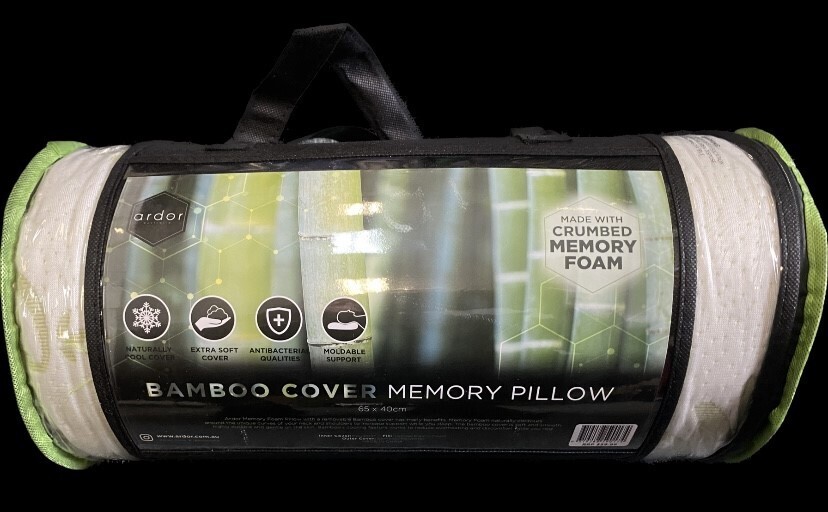 Ardor Rolled Bamboo Memory Pillow white 65x40