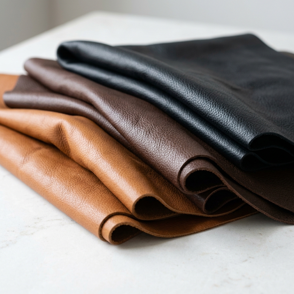 Premium upholstery leather hides and materials