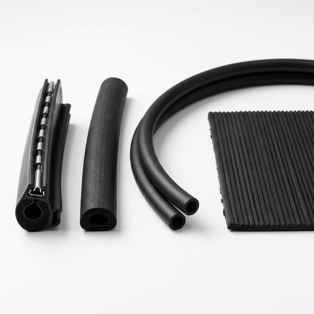 Industrial rubber extrusions, pinchweld seals and matting